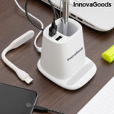 Chargeur Sans Fil avec Support- Organisateur et Lampe LED USB 5 en 1 DesKing InnovaGoods RIV001 (Reconditionné B)