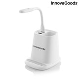 Chargeur Sans Fil avec Support- Organisateur et Lampe LED USB 5 en 1 DesKing InnovaGoods RIV001 (Reconditionné B)