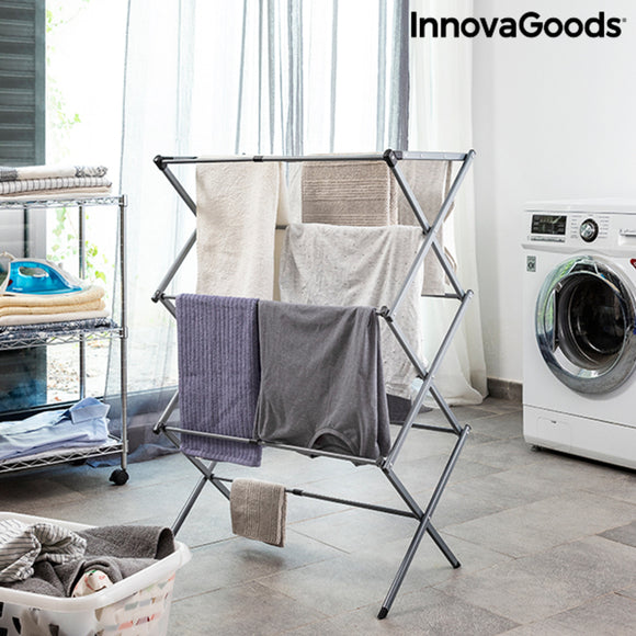 Séchoir à Linge Métallique Pliable et Extensible avec 3 Hauteurs Cloxy InnovaGoods .. Fer (Reconditionné A+)