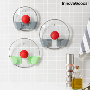 Set de 3 Supports Mural Adhésif pour Couvercle de Cuisine Smarack InnovaGoods ‎Modelo Smarack Novateur et pratique (Reconditionn