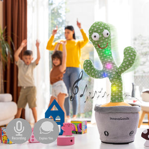 Cactus dansant parlant avec musique et LED multicolores Pinxi InnovaGoods Vert 30 x 40 cm (Reconditionné B)