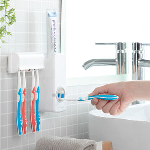 Distributeur de Dentifrice avec Porte Brosse à Dents Diseeth InnovaGoods Blanc (Reconditionné A)